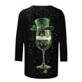 thumbnail image 4 of Xdegoge St. Patrick's Day Sweatshirt for Women Plus Size Crewnceck 3/4 Sleeve Top Shamrock-Embellished Whimsical Print Tops Casual Loose Sweatshirts, 4 of 5