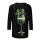 thumbnail image 4 of Ounisa St. Patrick's Day Sweatshirt for Women Clover Graphic T-Shirts Patty's Day Color 3/4 Sleeve Tee Tops, 4 of 5
