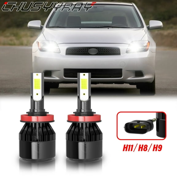 For Scion tC 2009-2013 H11/H8/H9 LED Headlight Low Beam Bulbs Combo Kit 6000K White Super Bright 2Pcs