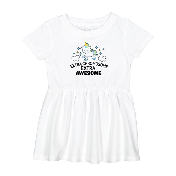 Inktastic Extra Chromosome Extra Awesome with Unicorn Girls Baby Dress