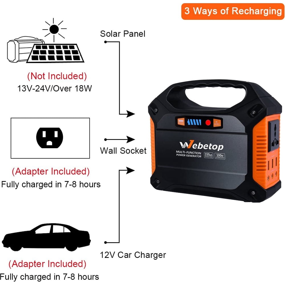 Webetop Portable Generator 42000mAh Power Inverter Battery