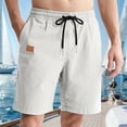 thumbnail image 5 of Men'S Casual Shorts Elastic Waist Shorts Summer Beach Drawstring Shorts with Pockets White XL, 5 of 9