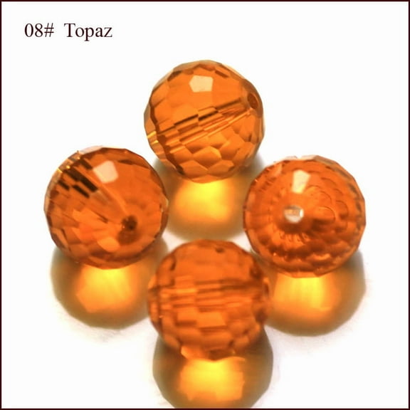 K9 Glass Imitation Austrian Crystal Beads Grade AAA Faceted(128 Facets) Round Orange 10mm Hole: 0.9~1mm