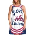 thumbnail image 1 of Balery God Bless America Patriotic Star Vestidos de verano para mujer con estampado: vestido holgado sin mangas, vestido playero informal y cómodo para días calurosos., 1 of 7
