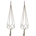 thumbnail image 1 of Macramé con cuerda colgante para maceta, colgador para plantas, decoración de jardín (2 uds.), 1 of 5