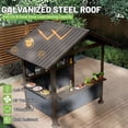 thumbnail image 4 of Miekor 9.4X6.2 FT Hardtop Grill Gazebo, Gable Outdoor Grill Gazebo with Storage Shelves & Resin Shade System, Galvanized Steel Metal Hard top Gazebo for Patio Backyard Garden -Brown No.9032, 4 of 8