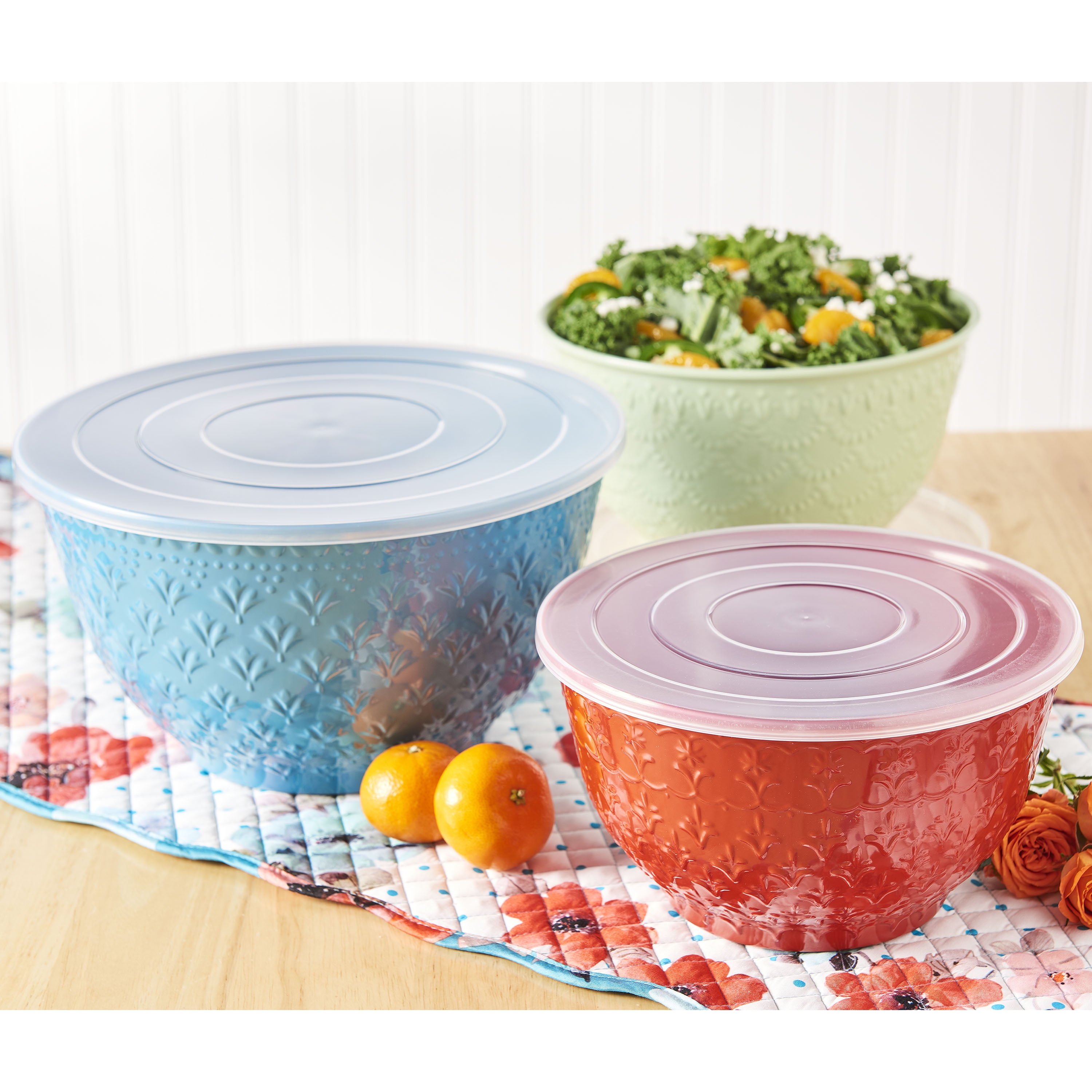 The Pioneer Woman the pioneer woman melamine mixing bowls with lids (set of  3 bowls with 3 lids) (alex marie)