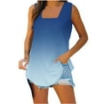 thumbnail image 1 of Timegard Plus Size Tank Tops for Women Square Neck Gradient Color Side Split Comfy Casual Sleeveless Top, 1 of 5