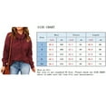 thumbnail image 2 of Hanerdun Women Turtleneck Blouse Female Long Sleeve Drawstring Pullover Shirt Red L, 2 of 6