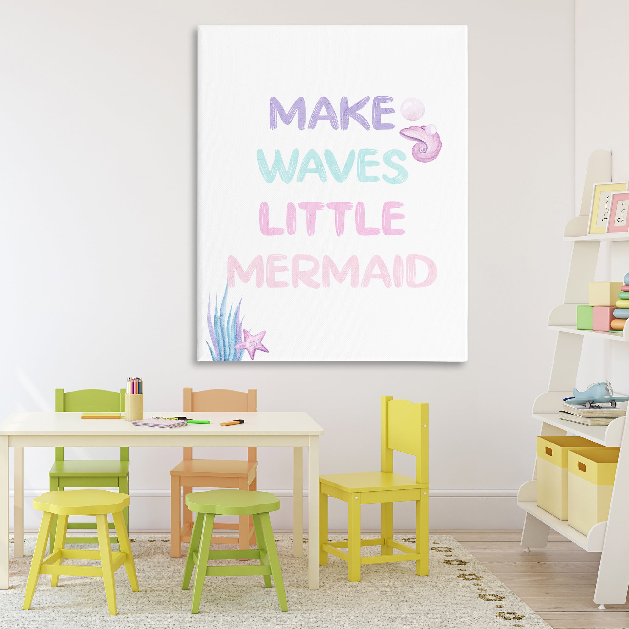 Make Waves Little Mermaid Canvas Wall Art, design by Kim Allen