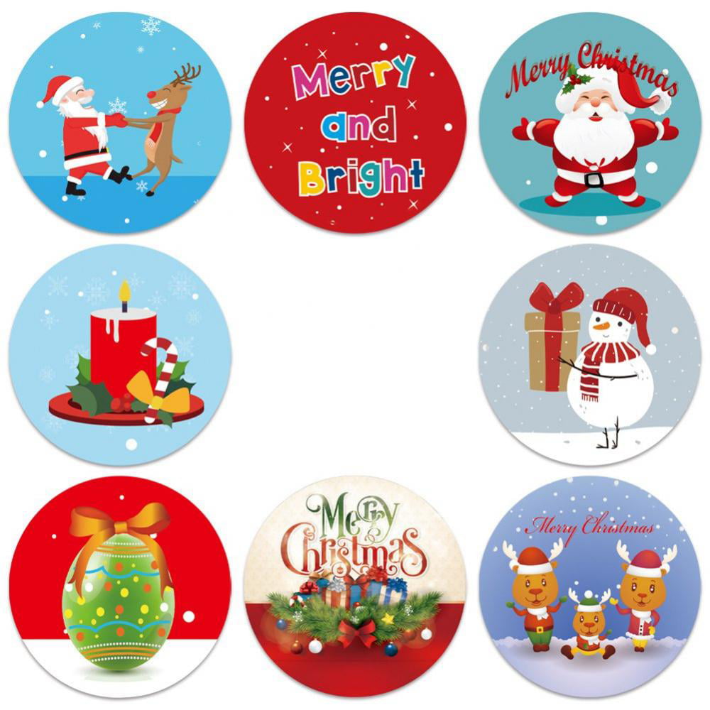 500pcs Clear Merry Christmas Stickers Thank You Gifts Labels Xmas Seal Stic*hu 
