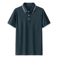 thumbnail image 1 of pstuiky camisetas para hombre, Camisa informal de manga corta con cuello vuelto, cómoda y lisa, para hombre camisas casuales para hombre m, 1 of 3