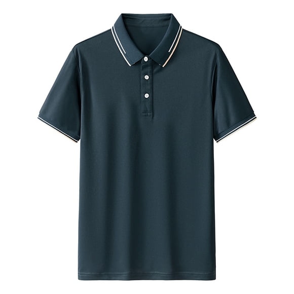 Men's Shirt Short Sleeve Button Up Collared Summer Casual T-Shirts 2025 Trendy Breathable Business Tee Top Army Green, M
