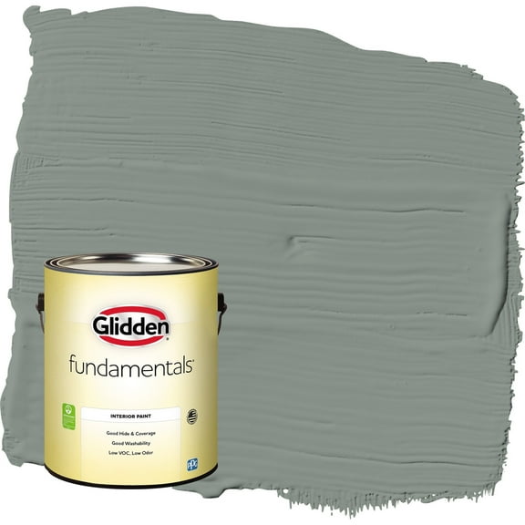 Glidden Fundamentals Gray Heron / Grey Flat Interior Paint, 1 Gallon