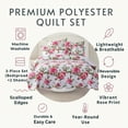 thumbnail image 2 of DaDa Romantic 3-Piece Pink Floral Quilt Bedding Sets, King, 2 of 7