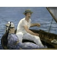 thumbnail image 2 of Manet, Edouard 24x19 White Modern Wood Framed Museum Art Print Titled - Boating, 2 of 4