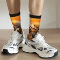 thumbnail image 6 of Disketp Honeybee On Vibrant Flower Unisex Crew Socks Lightweight Breathable Ventilation Ankle Socks, Mid-calf socks for Daily, 6 of 6