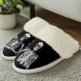thumbnail image 4 of Chririnla Plush House Slippers for Men Funny Skull Warm Plush Bedroom Shoes with Fur Edges, Casual Non-Slip Fuzzy Slippers, 4 of 7