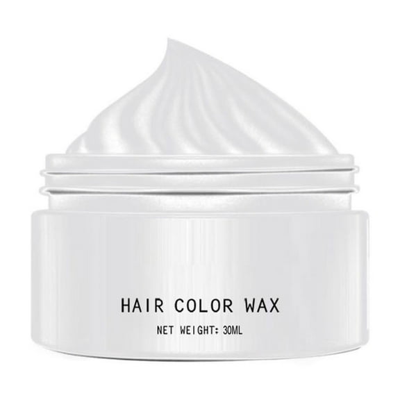 KeirienCC Temporary Hair Color Wax, Women Men Colored Hair Styling Mud, Washable Style Dye for Girl Boy Teens, DIY Instant Hair Coloring Gel Cream for Halloween Day - White