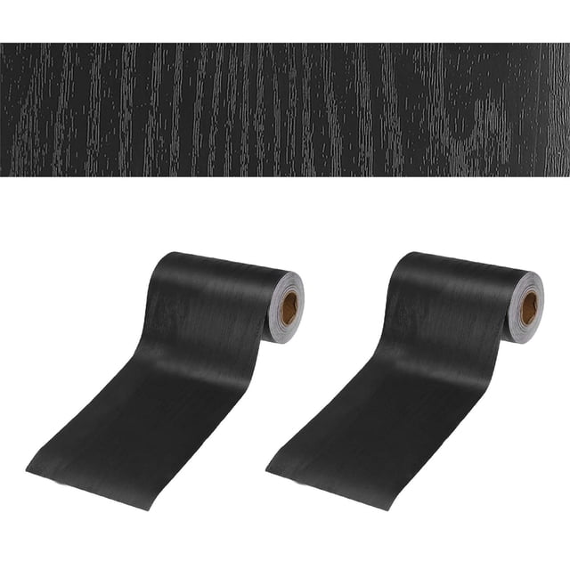 Cinta de reparación de grano de madera de 4.7 pulgadas x 66 pies, parche de reparación texturizado autoadhesivo realista para piso, puerta, mesa, armarios, escritorio, negro