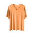 thumbnail image 1 of Birdeem Blouses pour Femmes, Haut/chemise à Manches Courtes Col en V Uni et Ample, 1 of 12