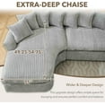 thumbnail image 5 of 127" Modular Sectional Corduroy Sofa, L Shaped Cloud Couch with 10 Pillows, Comfy Curved Sofa with 7 Iron Frames, Modern Left Chaise Lounge Couches for Living Room, Bedroom, Apatment, Gray, 5 of 9