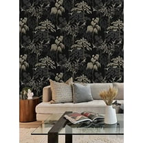 NextWall Bird Garden Peel and Stick Wallpaper (Black)