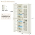 thumbnail image 2 of 71" Tall Storage Cabinet with Acrylic Doors and Shelves, Kitchen Pantry Cabinet Food Pantry, White, 2 of 8