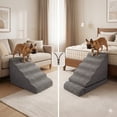 thumbnail image 3 of 30 inch Height Dog Stairs/Steps for High Beds up to 30-36 inches, 30D Foam Dog Ladder for Large Dogs, Non-Slip Dog Ramp, Pet Steps for Small Dogs/Old Pets, Grey, 3 of 7