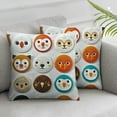 thumbnail image 3 of artoon Decorative Throw Pillow Case , Various Animals in Logo Style Minimalist Art Design Seal Bear Fox Seagull, Cushion Cover for Couch Living Room Car, Multicolor, 3 of 7