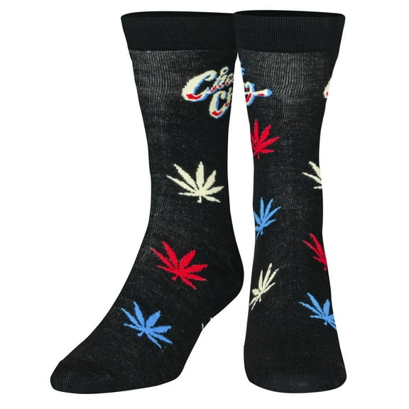 Crazy Socks, Funny Cheech & Chong USA Leaves Graphic Print, Crew Length Socks