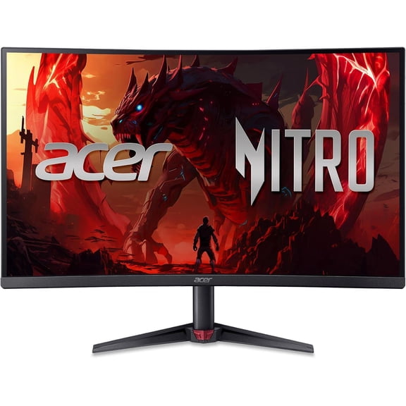 Restored Acer Nitro 31.5" (2560 x 1440) WQHD 1000R Curved 180Hz Gaming Monitor, AMD FreeSync Technology, ED323QU P2bmiipx, New