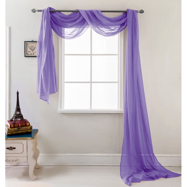 RT Designers Collection Celine Foulard Rideau Transparente 55 x 216 Po, Violet Néon