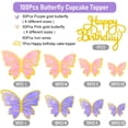 thumbnail image 4 of Cake Topper Naiircool 100 piezas Mariposas Rosa, Morado y Dorado, 4 of 7