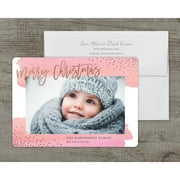 Watercolor Christmas - Deluxe 5x7 Personalized Holiday Christmas Card