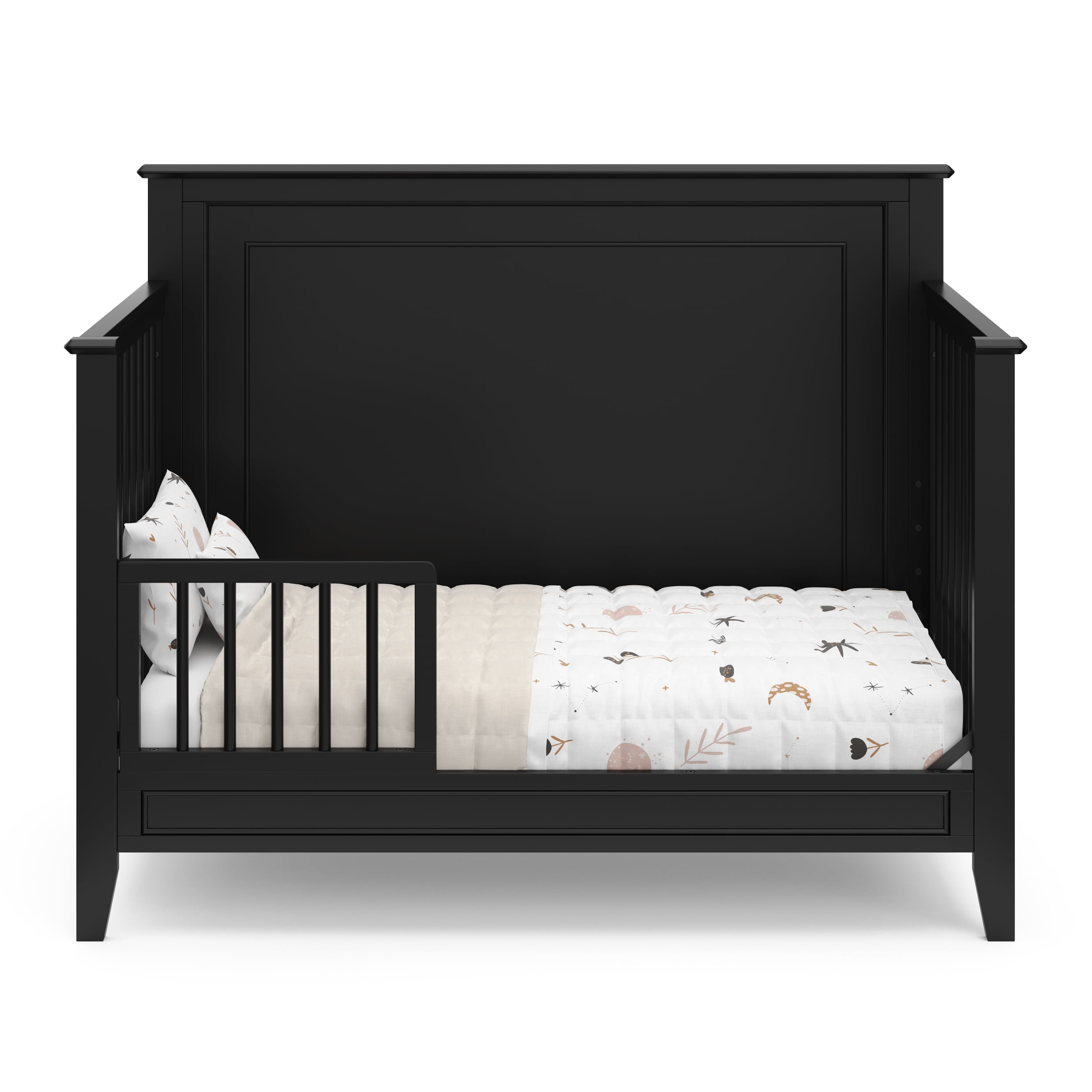 Storkcraft Solstice 5-in-1 Convertible Baby Crib, Black