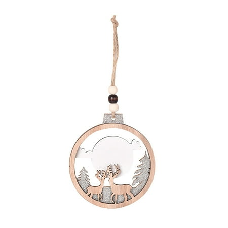 

Heiheiup Christmas Decoration Luminescent Wood Christmas Pendant Decoration Christmas Tree With Lights Pendant Pig Swing Rear View Mirror
