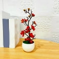 thumbnail image 7 of Silk Flowers Flower With Vase Potted Arrangement For Home Wedding Diy Living Room Party Garden Decoration Red Desktop Ornament Home Decor, 7 of 7