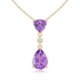 thumbnail image 2 of ANGARA Natural Trillion & Pear 1 ct Amethyst Drop Pendant with Diamond in 14K Yellow Gold for Women (Size-8x6mm) | February Birthstone, Anniversary, Jewelry Gift for Women | Natural Amethyst Necklace, 2 of 10