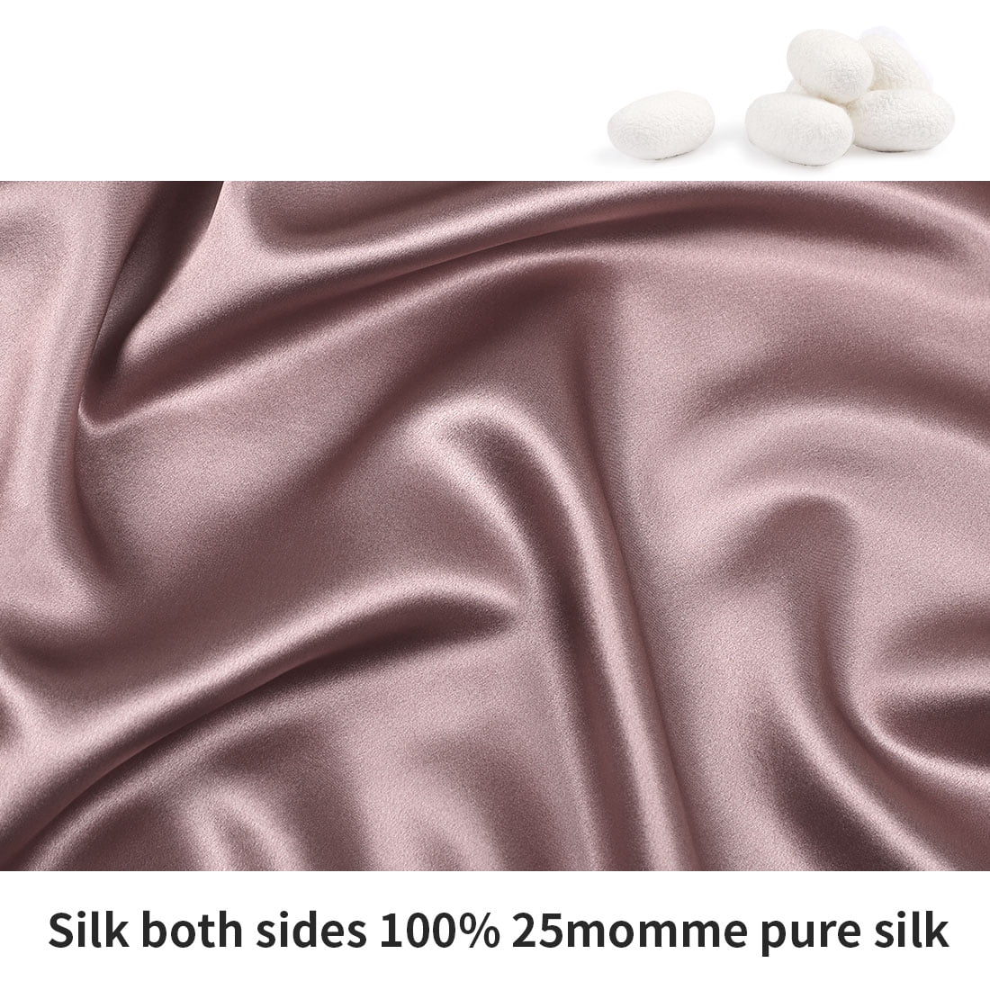 Unique Bargains 2-Pack 25 Momme Mulberry Silk Pillowcases, Standard, Mauve