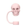 thumbnail image 2 of Halloween Skull Straw Topper Goth Straw Cover Cap for Stanley Cup, 10mm Skull Straw Cover for Stanley Tumblers Accessories Halloween -Light Pink, 2 of 5