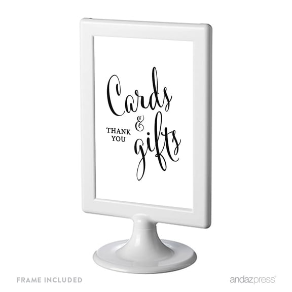 Koyal Wholesale Cards & Gifts Thank You Black White Wedding Sign 4x6 Framed Decor