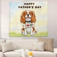 thumbnail image 2 of Cute Cavalier King Charles Spaniel Loves Dad Happy Father's Day Tapestry Dog Lover Gifts Wall Hanging Backdrop Home Decor - 12008, 2 of 5