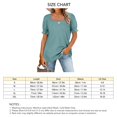 thumbnail image 5 of Squared Neck Shirred Top Puff Short Sleeve Pure Color Polyester Fiber Women's Blouse Top for Dating Pea Green XXL, 5 of 5