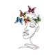 thumbnail image 4 of Metal Wall Art Abstract Line Person Butterflies Decoración de pared, escultura de pared, adorno colgante para la oficina del dormitorio interior, 4 of 7