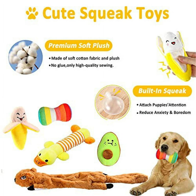 Amerteer Dog Chew Toys, Dog Squeaky Slipper Toys, Interactive Pet Stuffed  Teeth Cleaning Toys, Pet Dog or Cat Hide and Seek Puzzle Toys for Small  Puppies and Medium Dogs, Cotton Rope, Stress