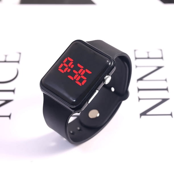 Reloj electrónico cuadrado con LED galvanizado para estudiantes de primaria y secundaria, reloj con gafas de sol para parejas de adultos