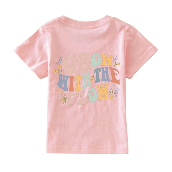 Otqutp Baby Fashion Tops Toddler Kids Baby Girls Short Sleeve Letter Print Shirt Mama's Mini Funny T Shirt Trendy Fashion Shirt Tee Tops