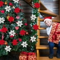 thumbnail image 5 of 24PCS Christmas Poinsettia Artificial Flowers Decorations 5" Christmas Tree Wreaths Garland Decoration Glitter Flowers Picks Decor for Xmas New Year Wedding Party Ornaments, 5 of 6