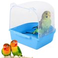 thumbnail image 3 of Farfi Bird Bathtub Easy to Clean Transparent Bird Bath Cage Convenient Bath Bathroom for Small Birds Parrot Pink, 3 of 13